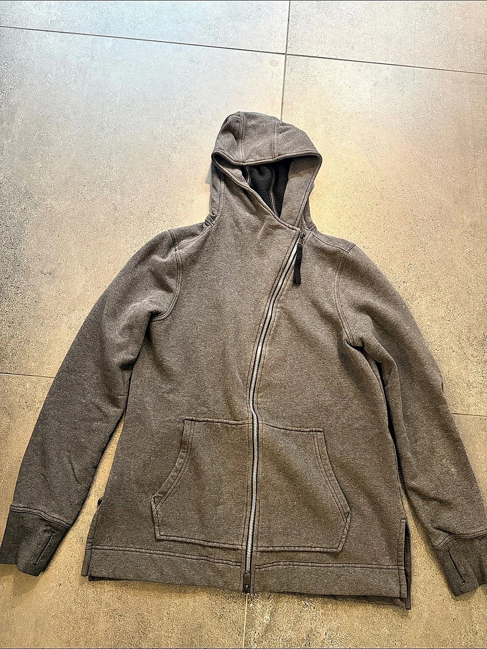 Athleta Cozy Karma Asym Hoodie Gray Size Small